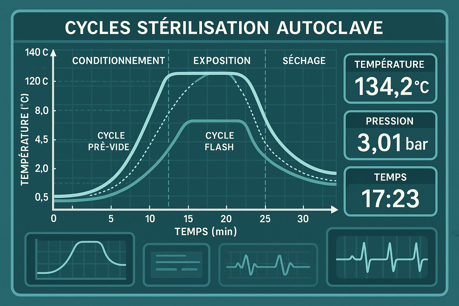 GRAPHIQUES DES CYCLES DE STÉRILISATION