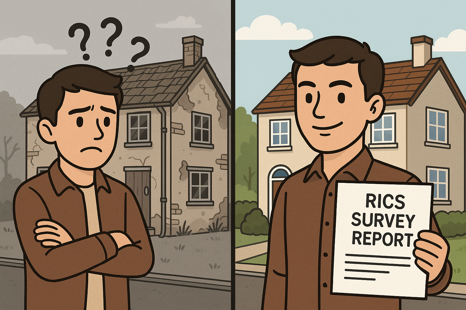 Before and after property survey comparison