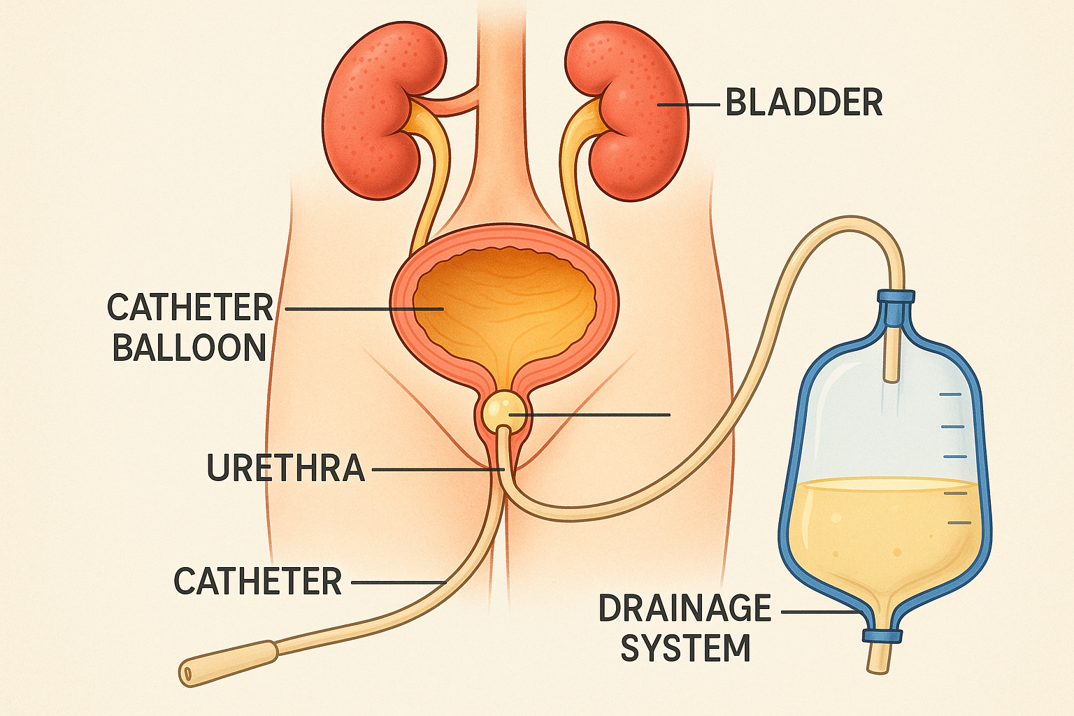 Urinary System with Indwelling Catheter