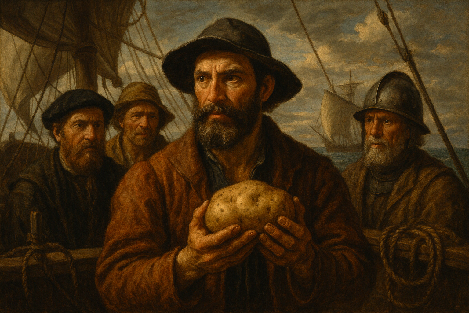 감자가 유럽으로 전래되는 역사적 장면