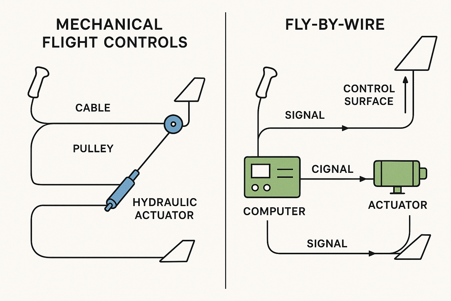 Mechanical vs Fly-by-Wire Systems