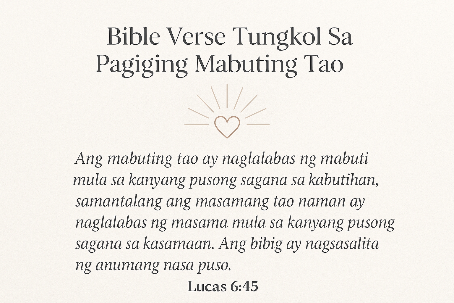 Bible Verse Tungkol Sa Pagiging Mabuting Tao