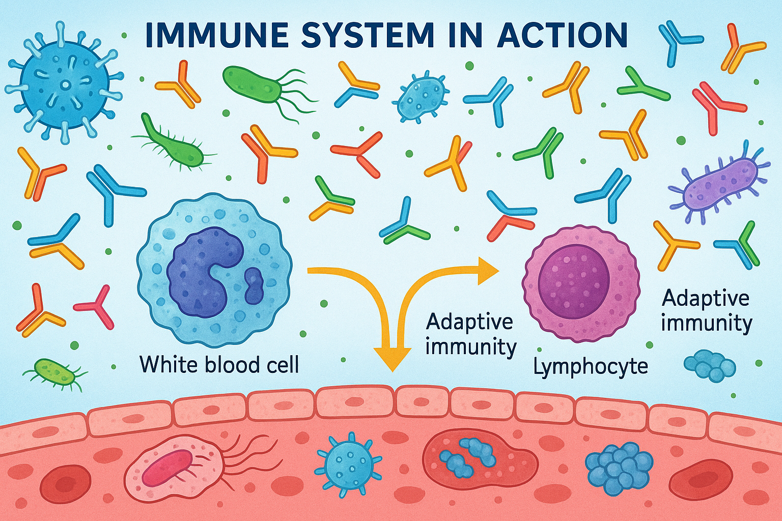 Immune System in Action - Professional Medical Illustration
