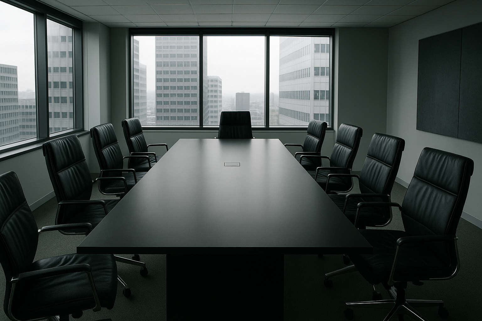 Salle de conseil d'administration vide