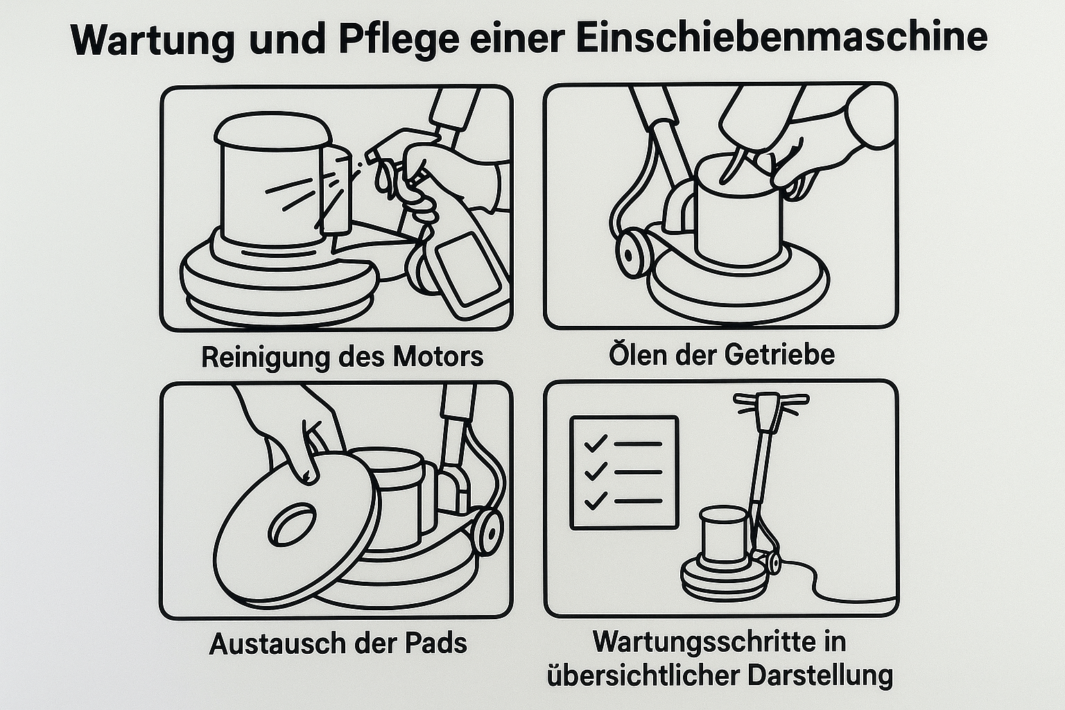 Wartung und Pflege einer Einscheibenmaschine - Wartungsschritte