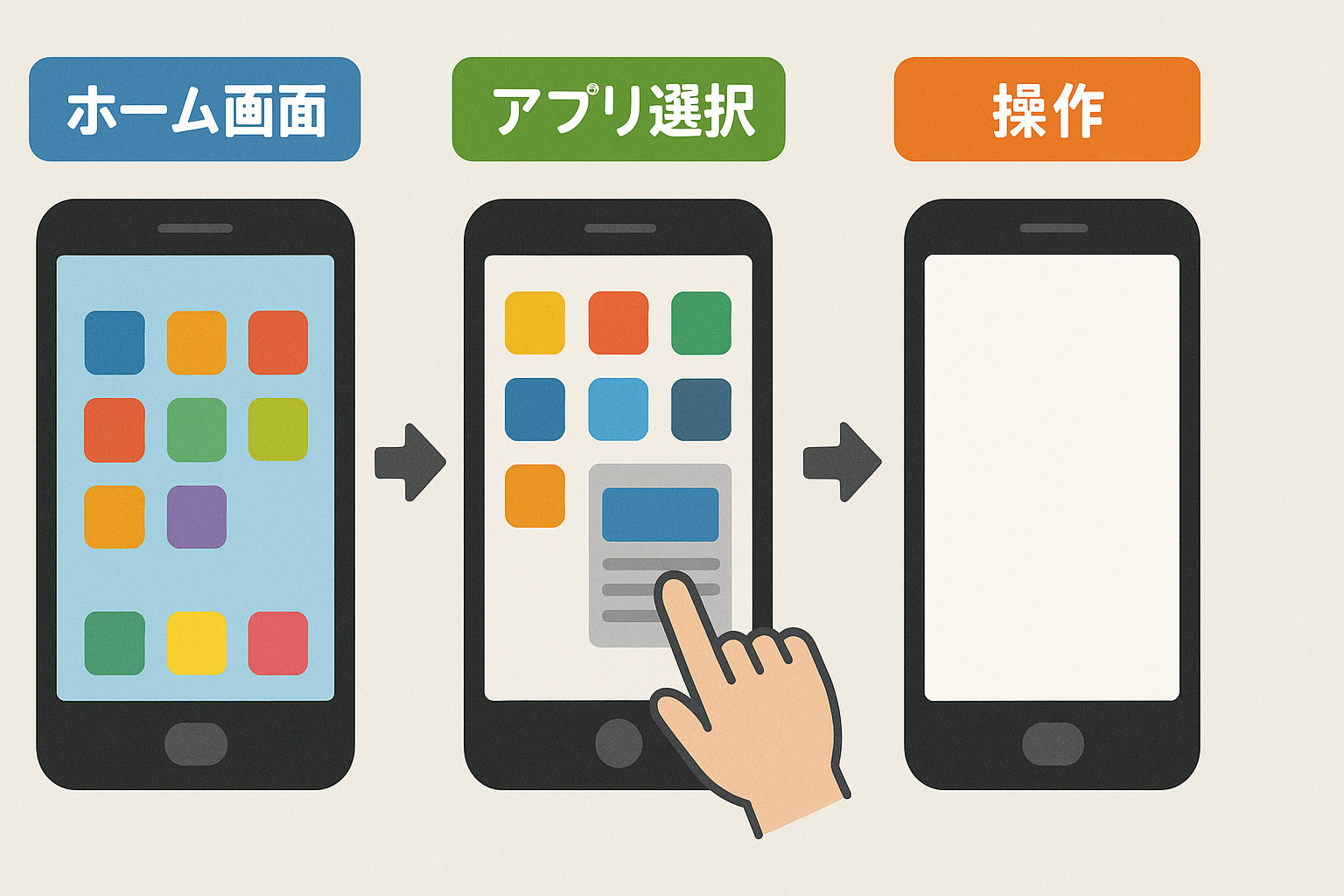 スマートフォン操作の流れ図解
