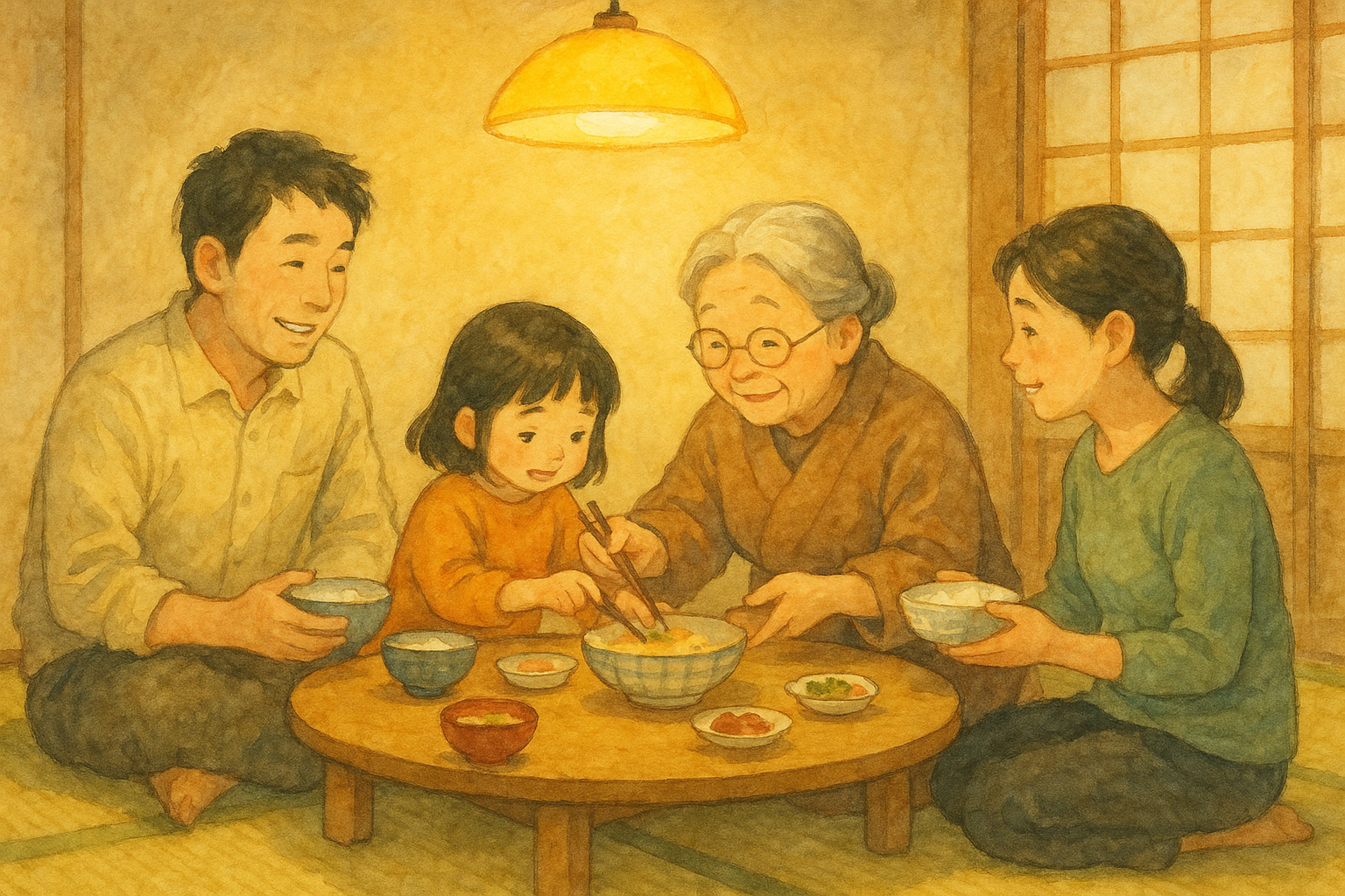 昭和の家族団らんの温かさ