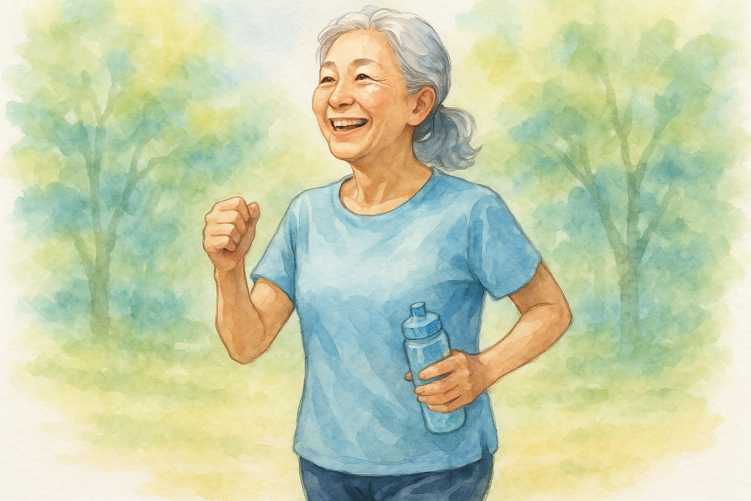 健康的な生活を送るシニア女性