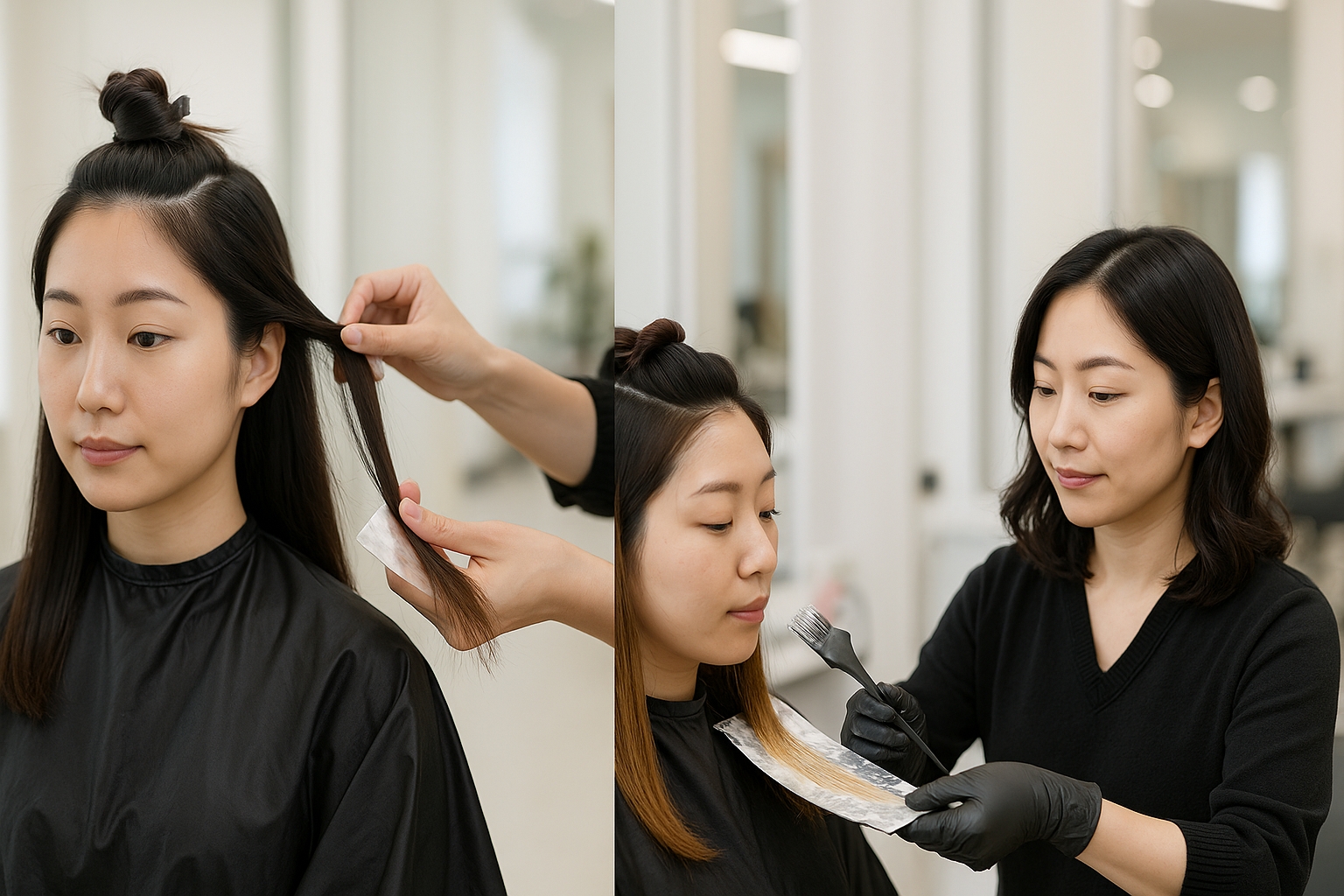 투톤염색 시술 과정