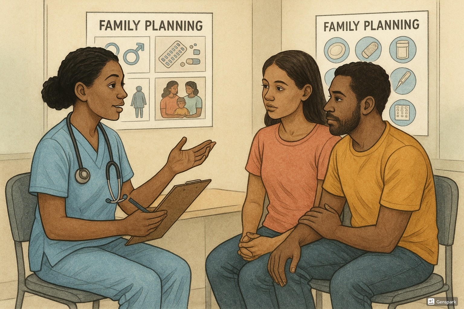 Family planning counseling by a nurse