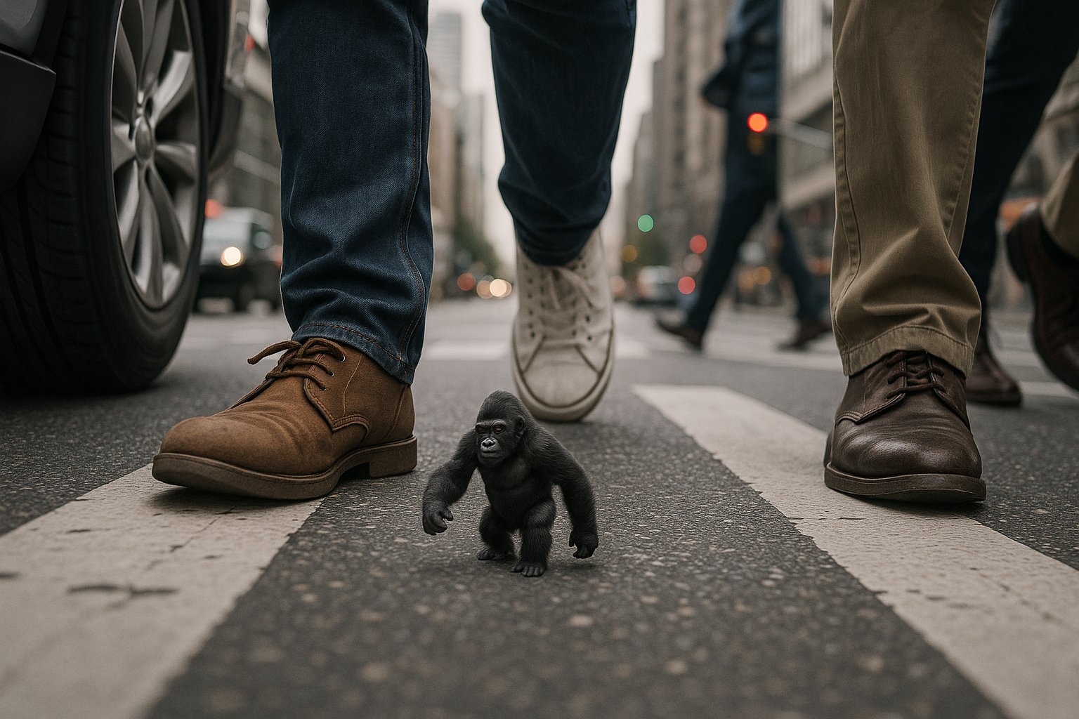 Gorilla on Road