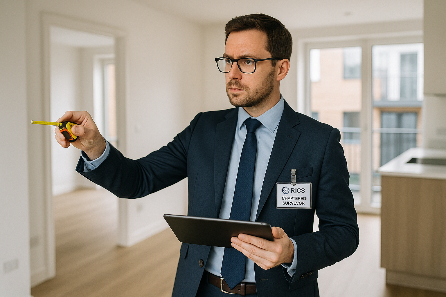 RICS chartered surveyor conducting property valuation in London