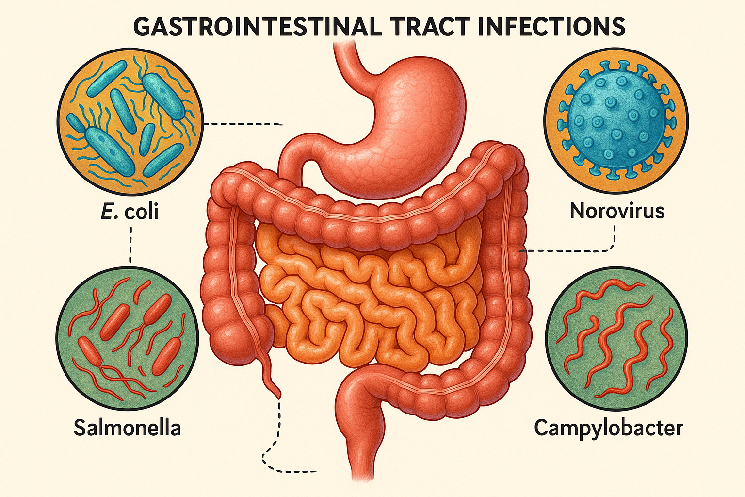 Gastrointestinal Tract Infections Illustration