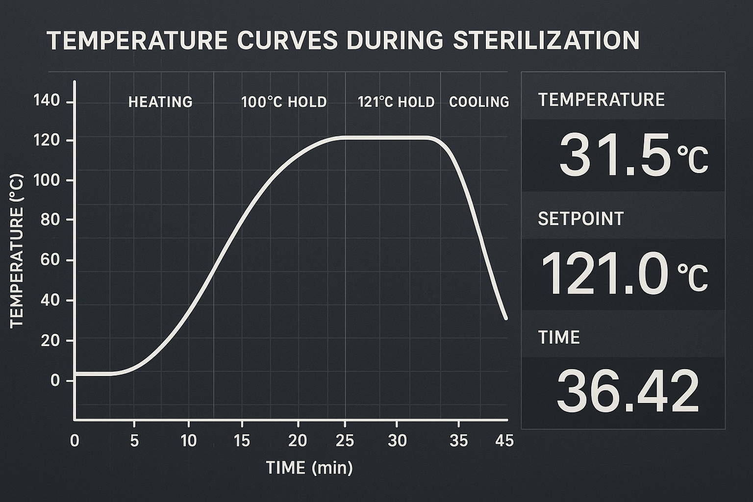 GRAPHIQUES DE TEMPÉRATURE DE STÉRILISATION