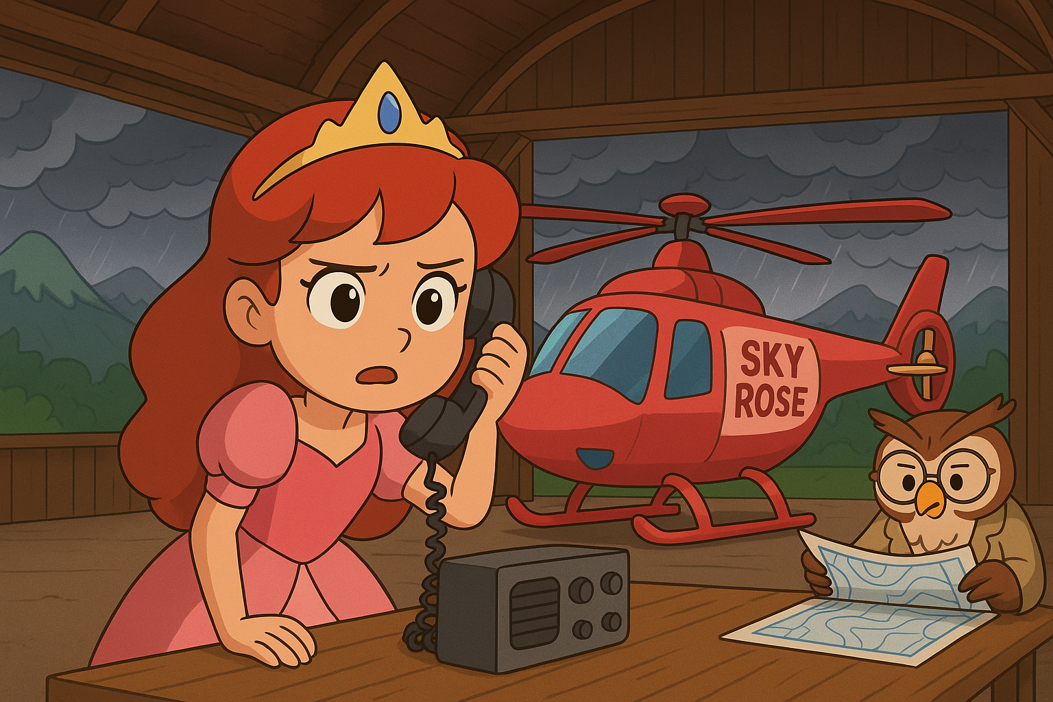 Princess Aero receiving emergency call