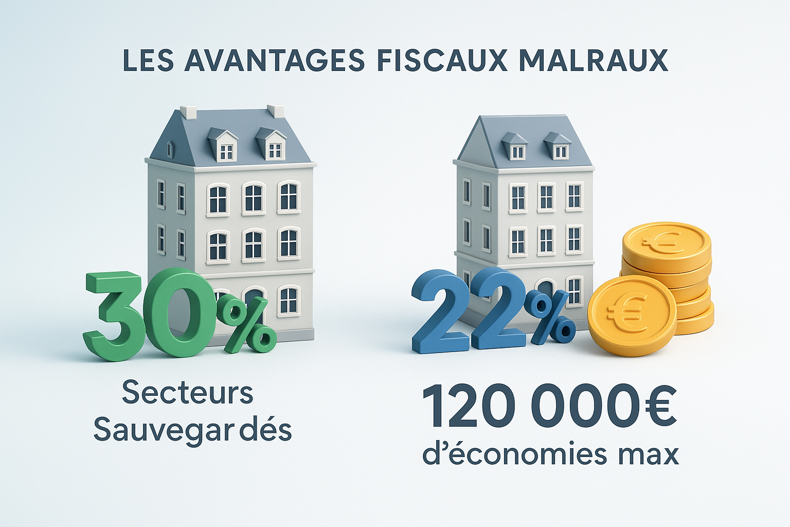 Infographie complète des avantages fiscaux Malraux avec termes corrects