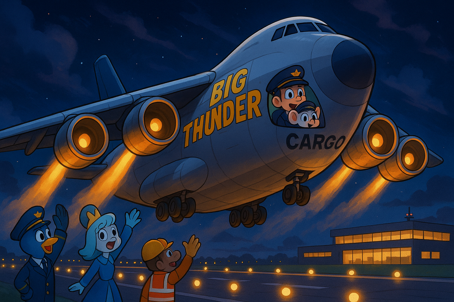 Big Thunder night takeoff