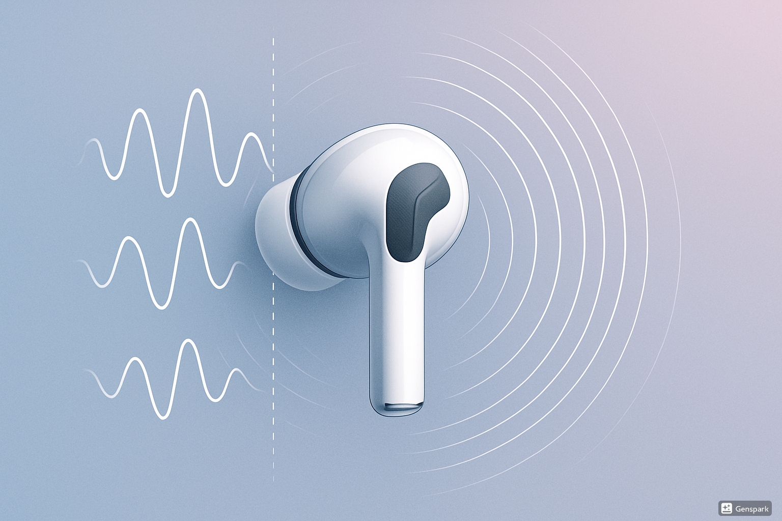 Ilustración de la tecnología de cancelación de ruido en auriculares modernos