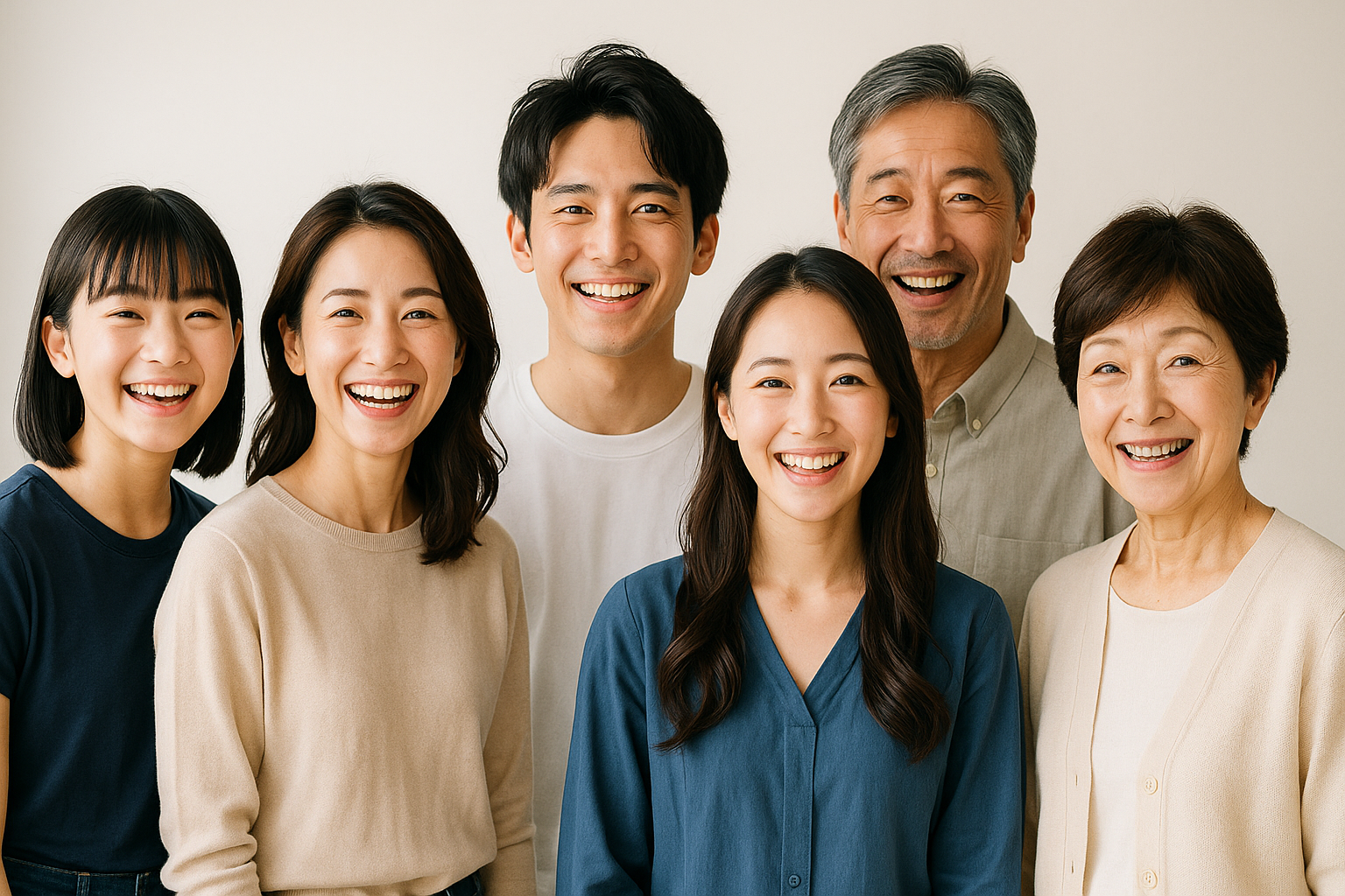 多様な年齢層の日本人グループ