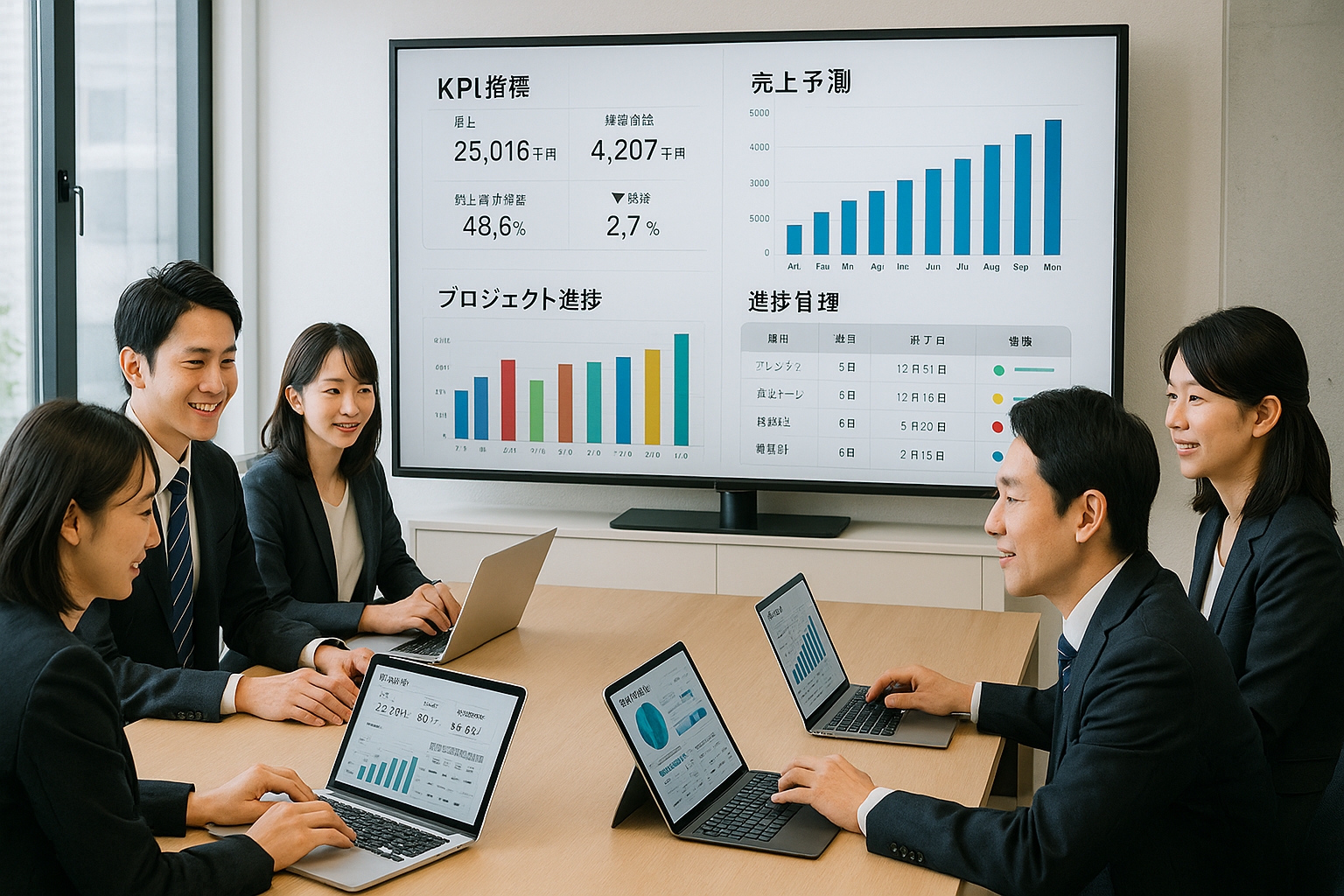 チーム会議で経営管理ツールを活用