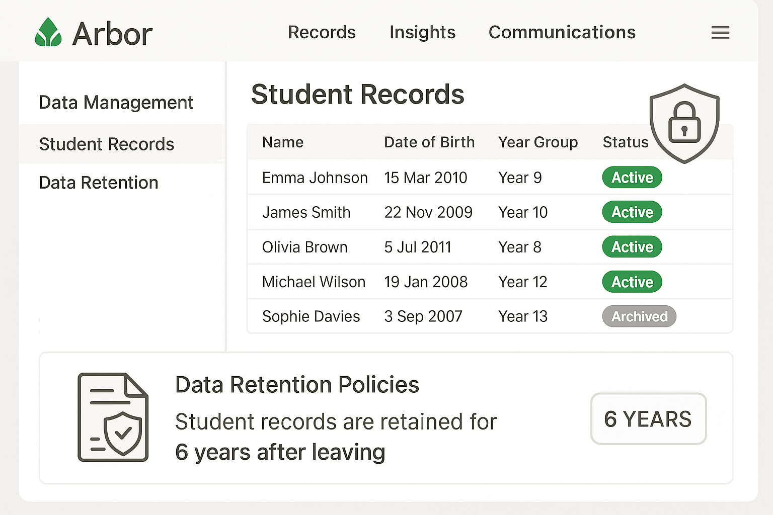 Arbor Data Management System