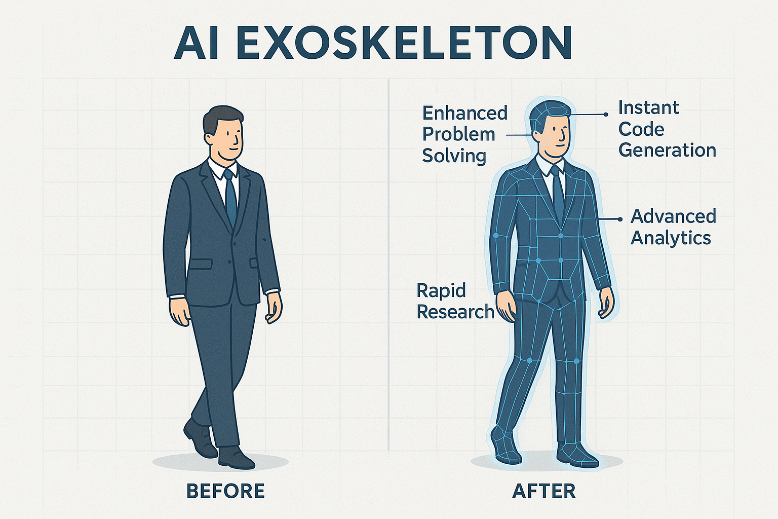 AI Exoskeleton Concept Diagram