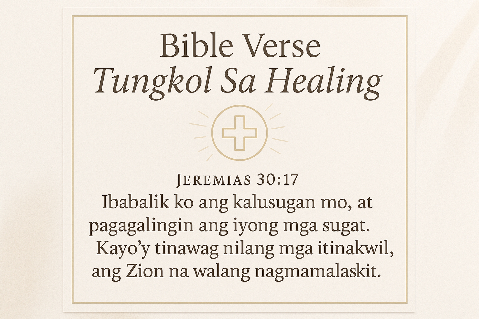 Bible Verse Tungkol Sa Healing