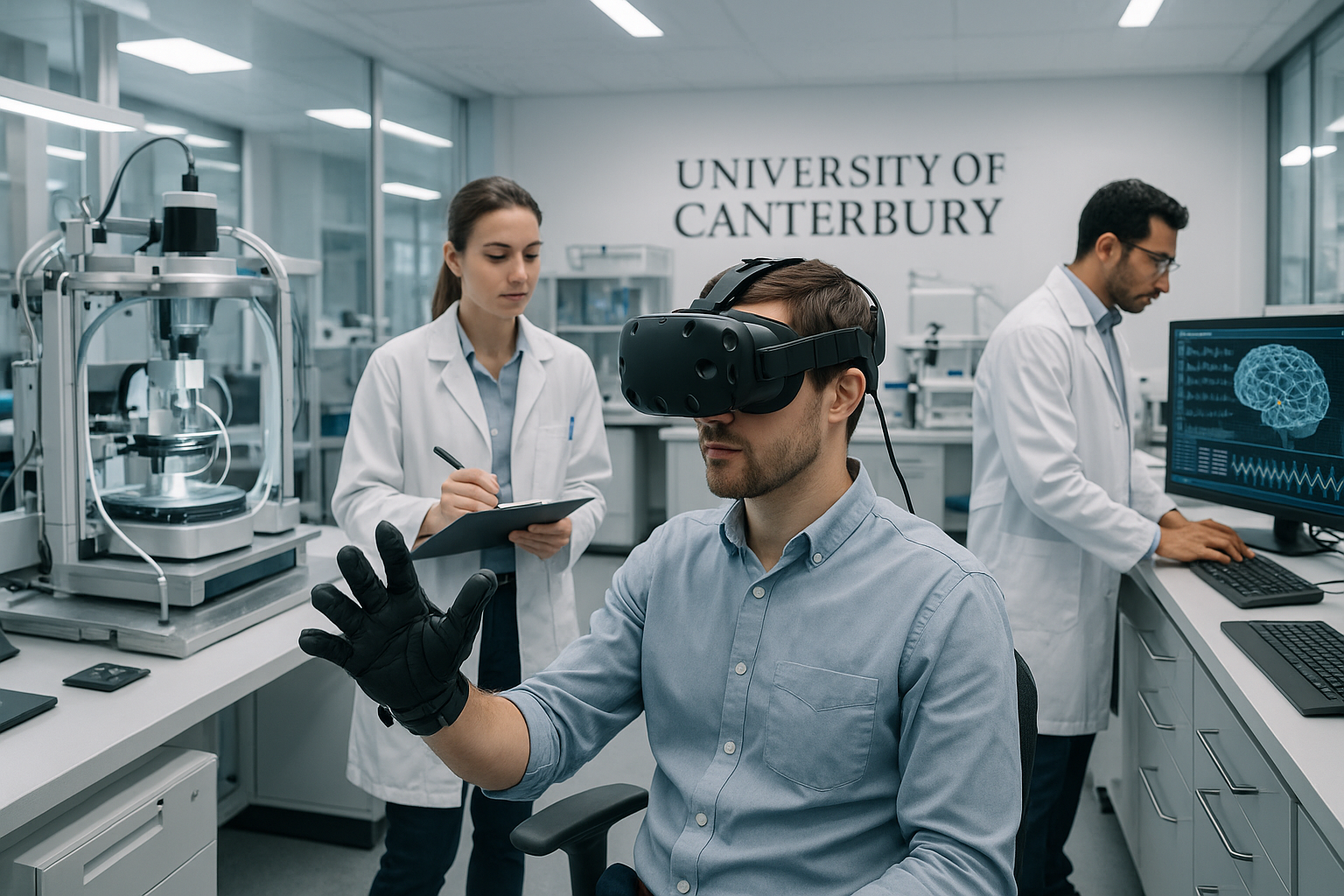 Laboratorio avanzato Università di Canterbury - Ricerca VR haptica
