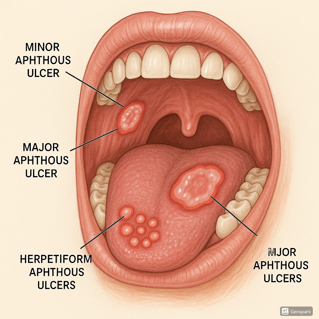 Types of aphthous ulcers