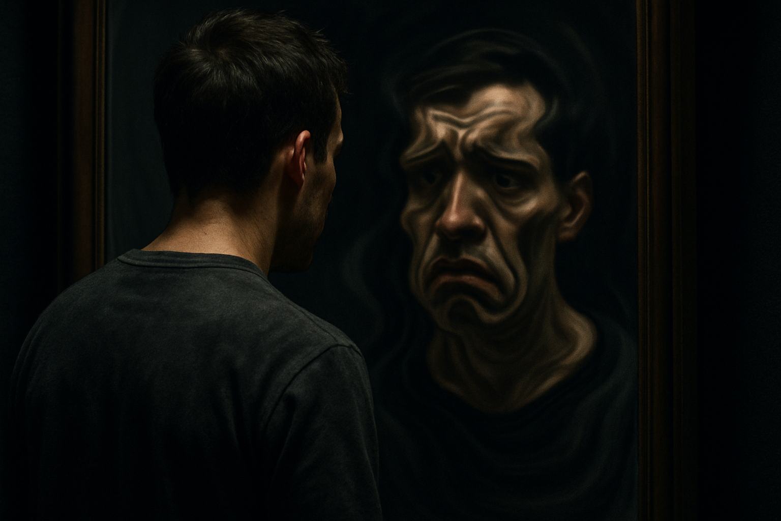 Distorted self-perception in funhouse mirror