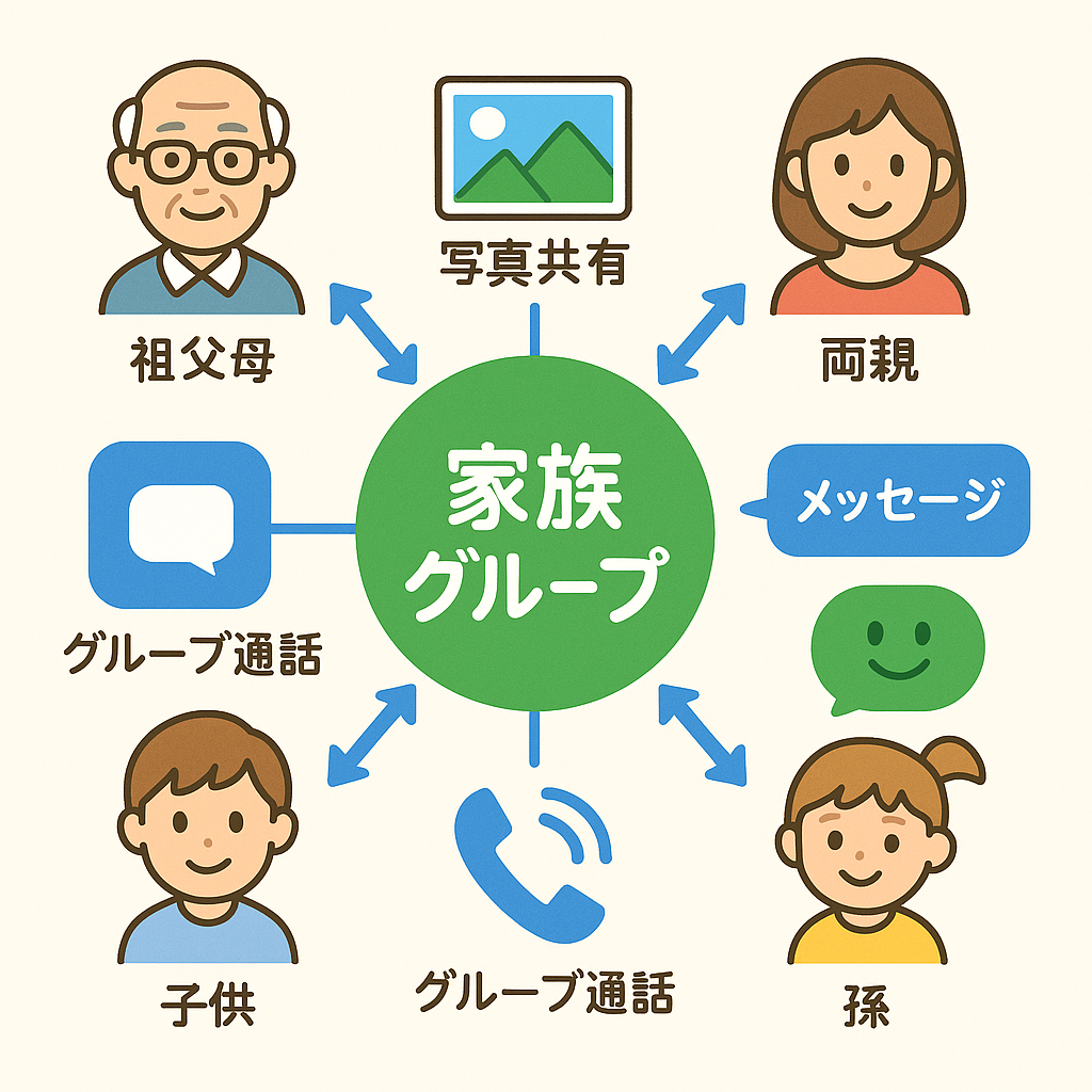 家族LINEグループの概念図