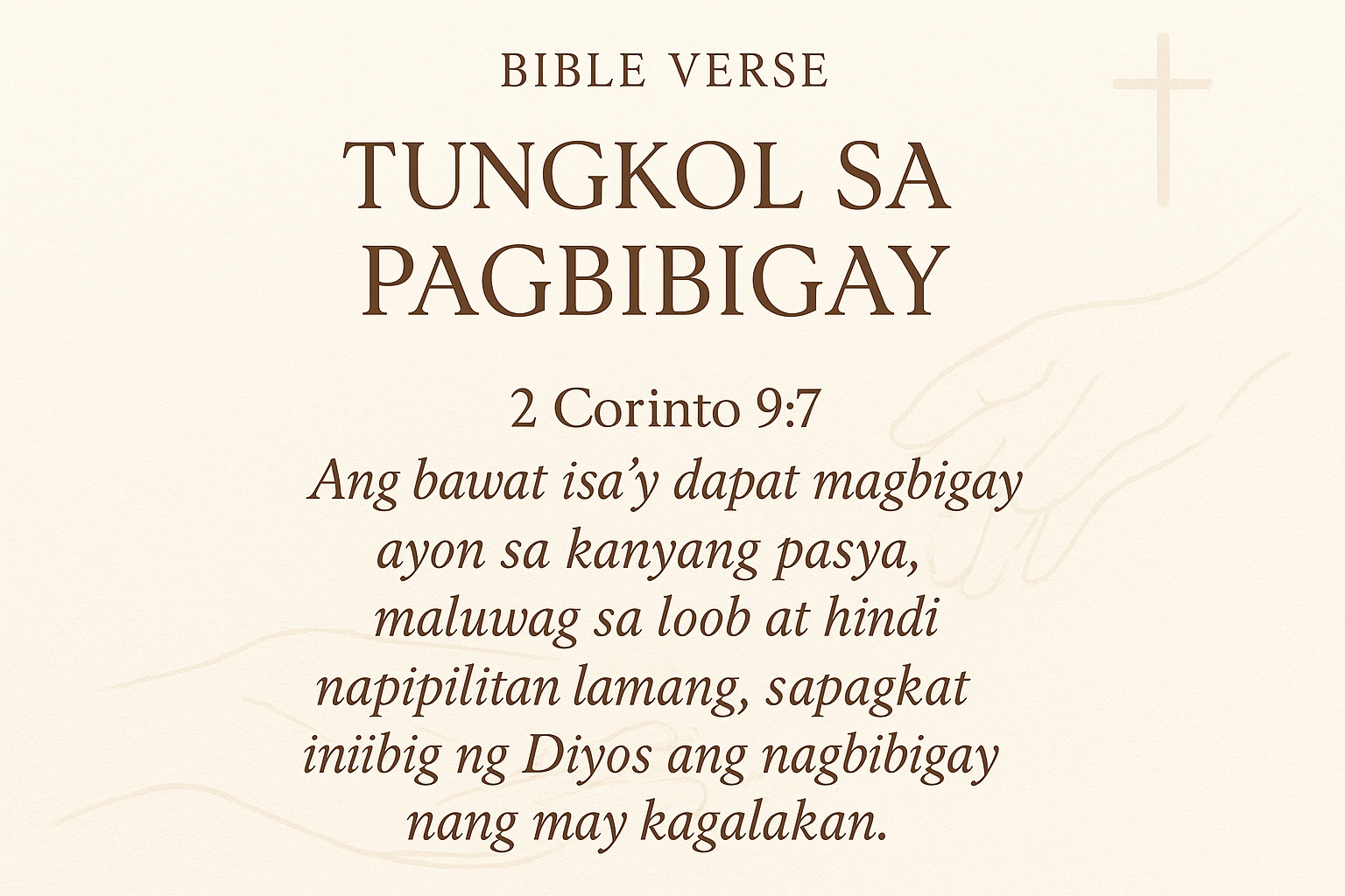 Bible Verse Tungkol Sa Pagbibigay