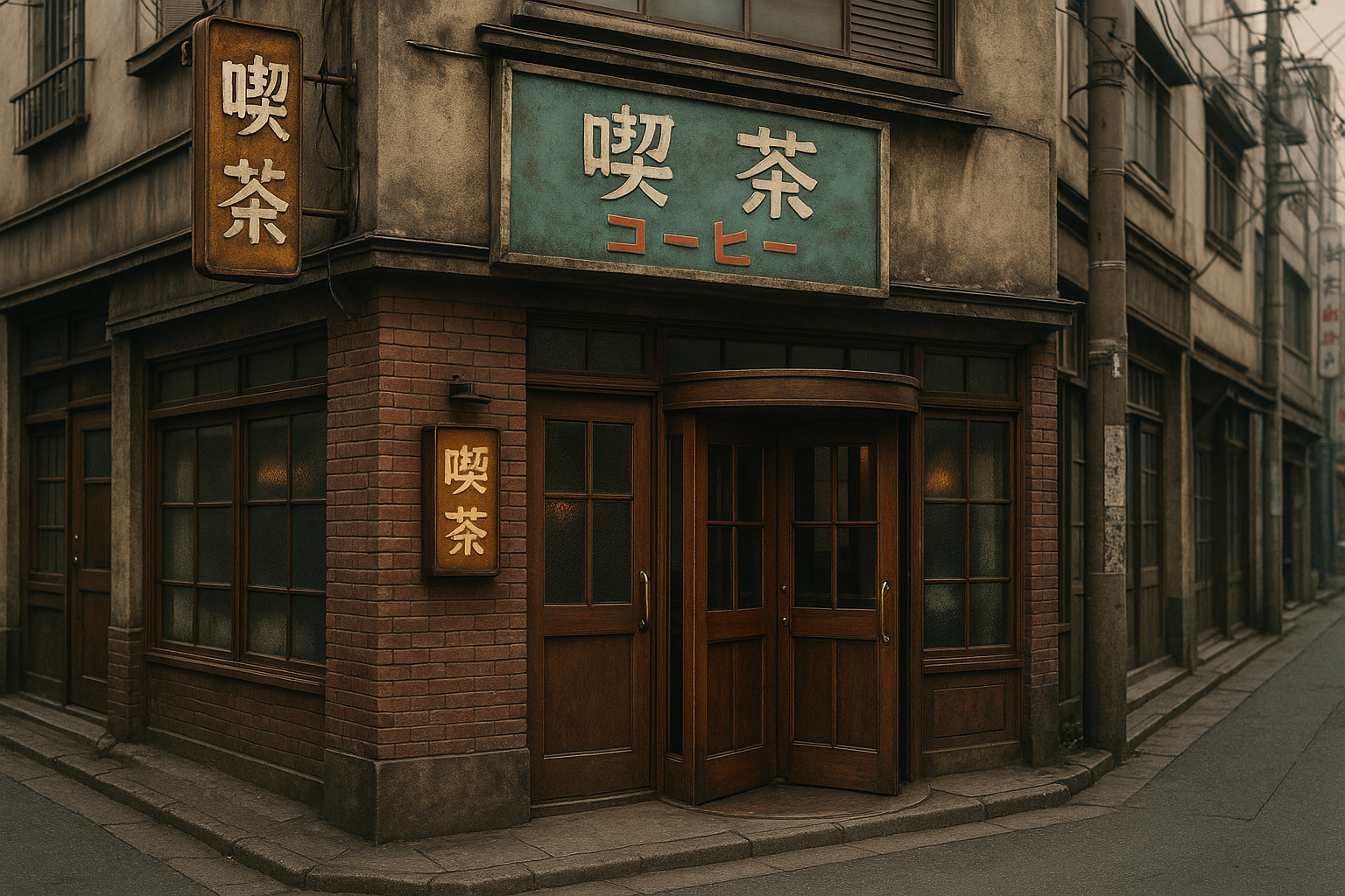 昭和時代の喫茶店の外観