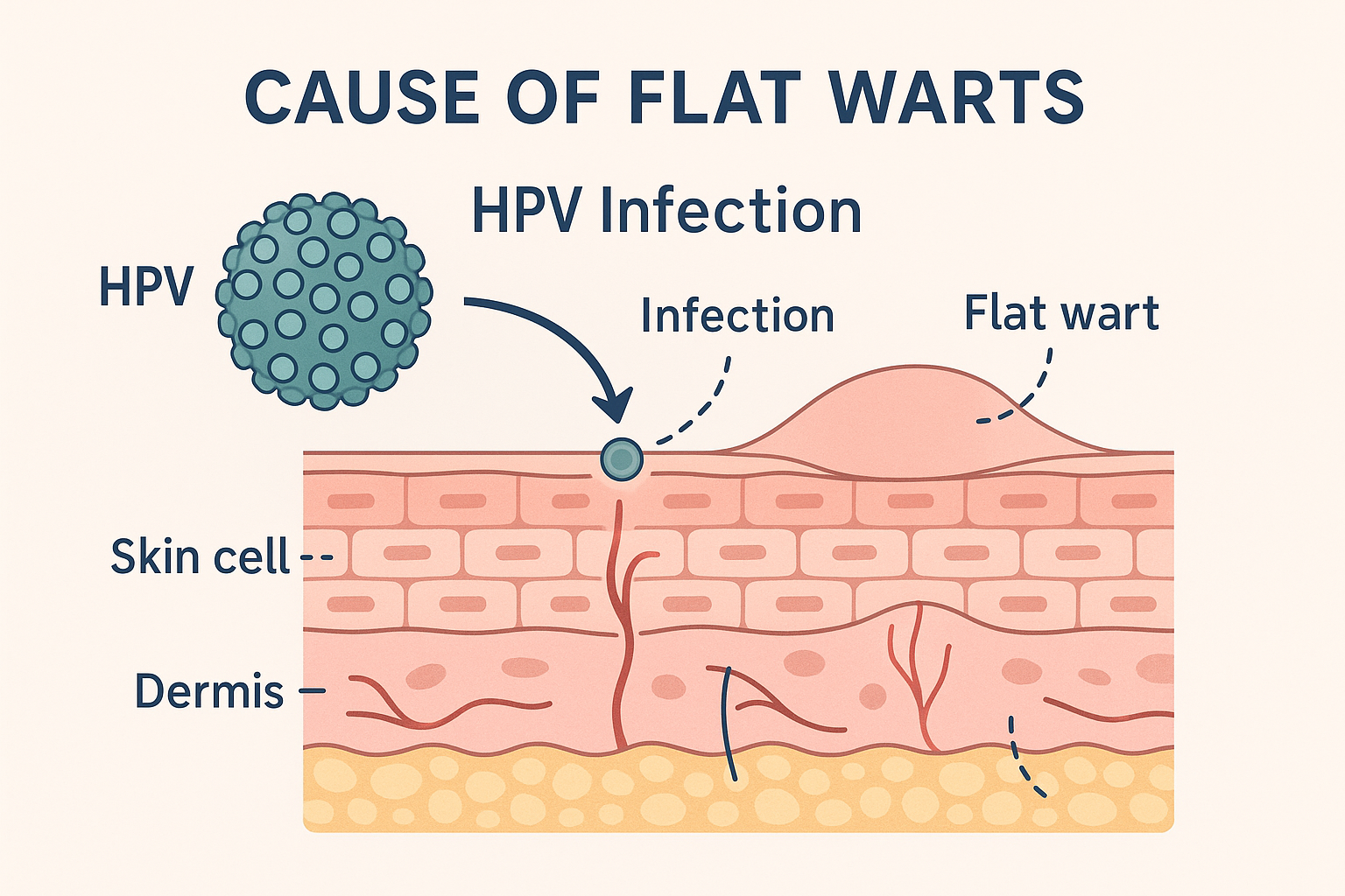 편평사마귀 원인 HPV 바이러스 감염 과정
