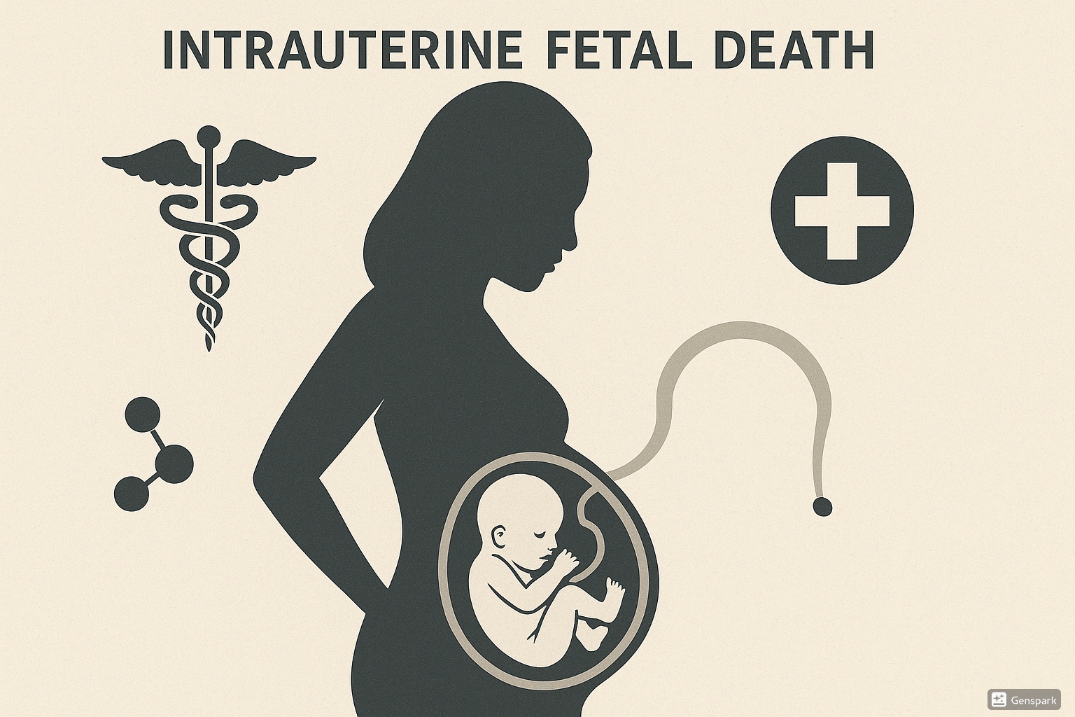 Intrauterine fetal death medical illustration