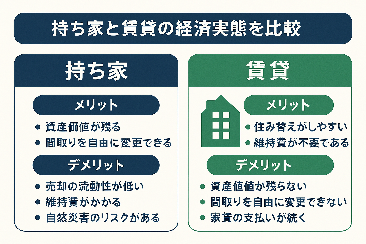 持ち家vs賃貸比較図