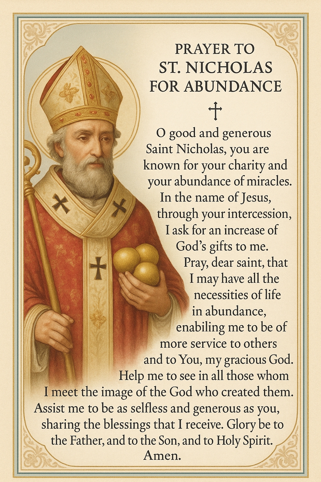Prayer to St. Nicholas for Abundance