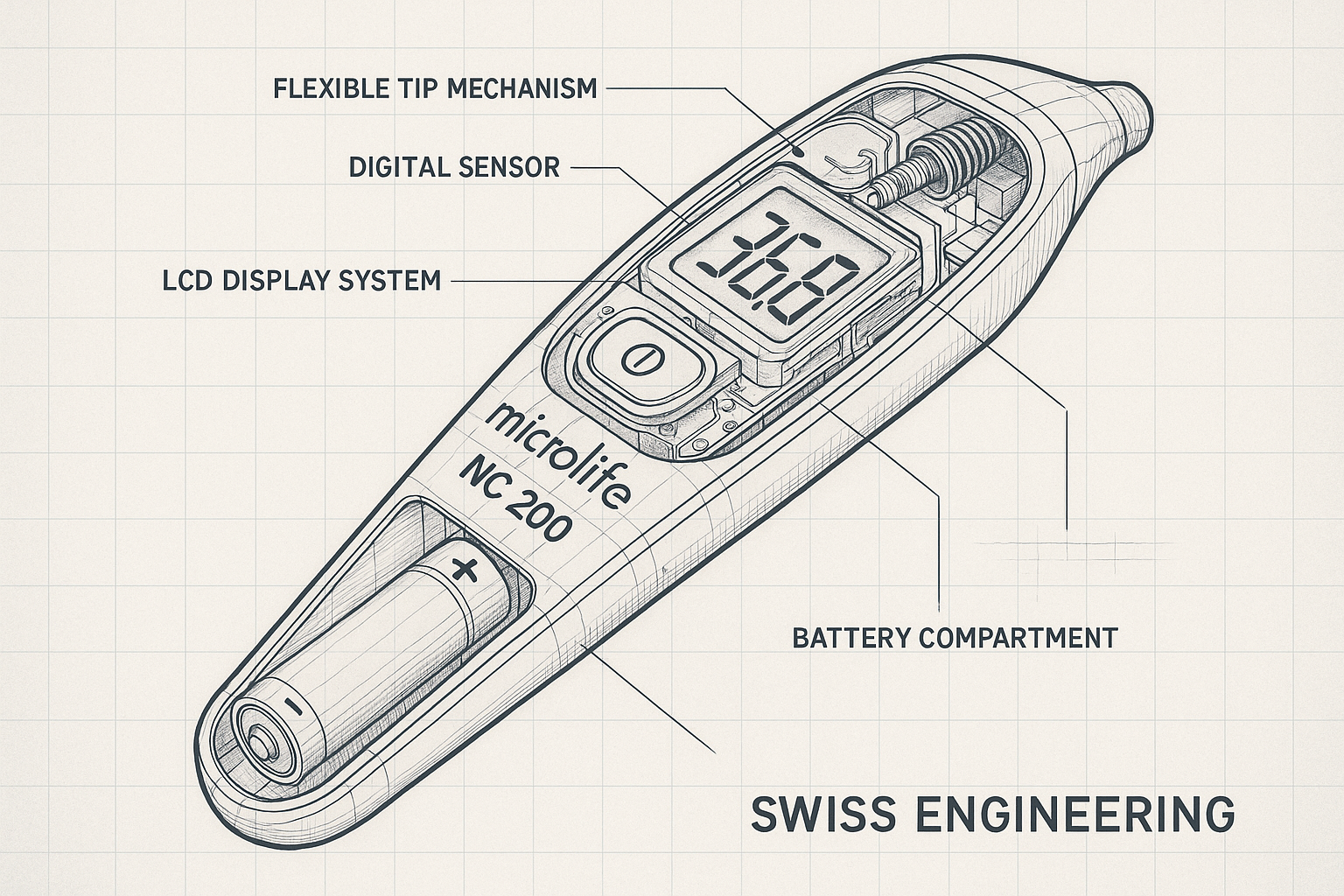 Technical diagram of Microlife NC 200
