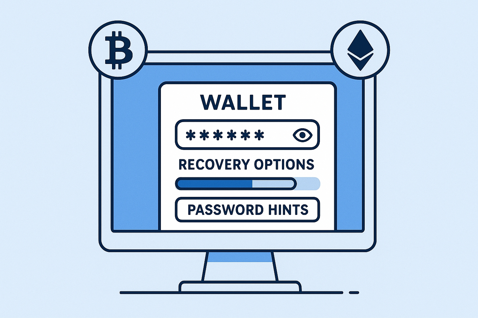 Cryptocurrency wallet recovery software interface