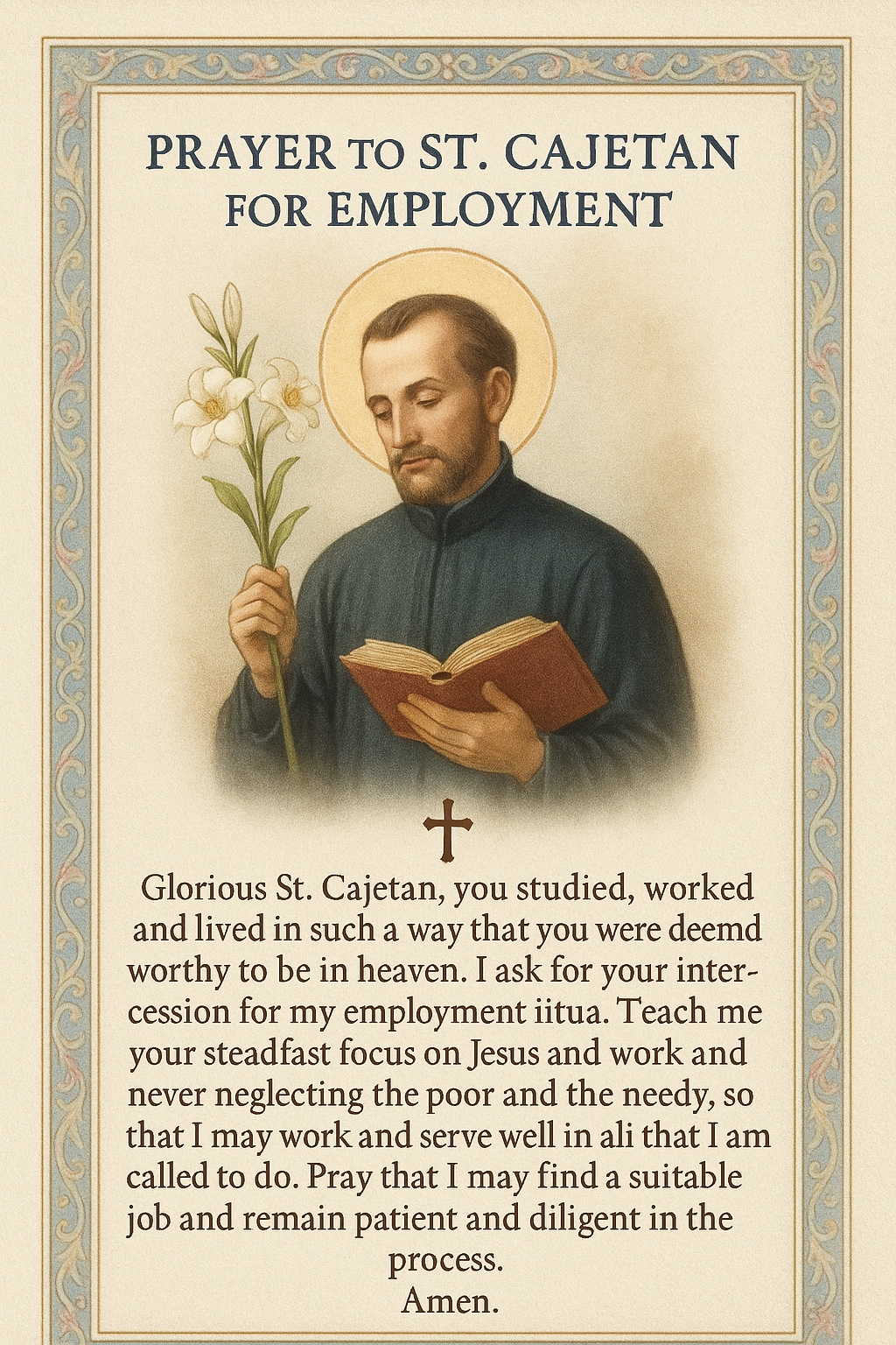 Prayer to St. Cajetan for Employment