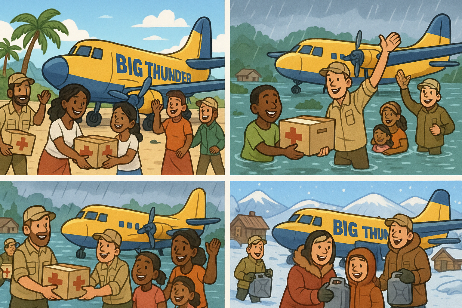 Humanitarian deliveries success montage