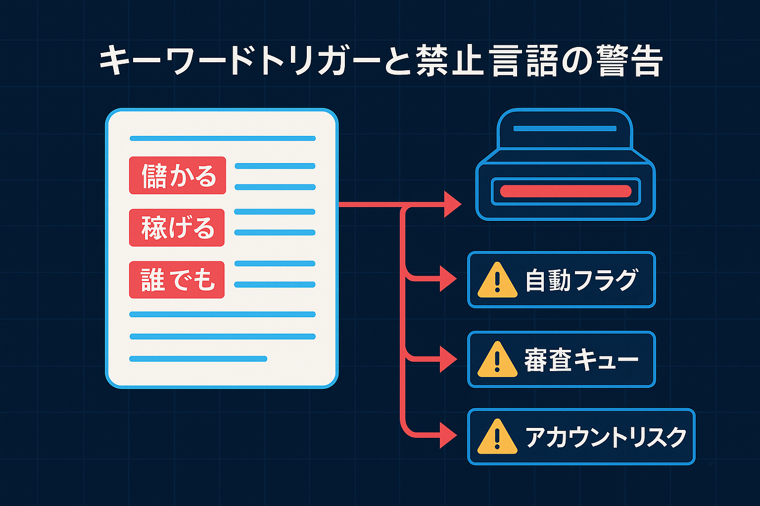 キーワードトリガー警告システム - 禁止用語の自動検知メカニズム