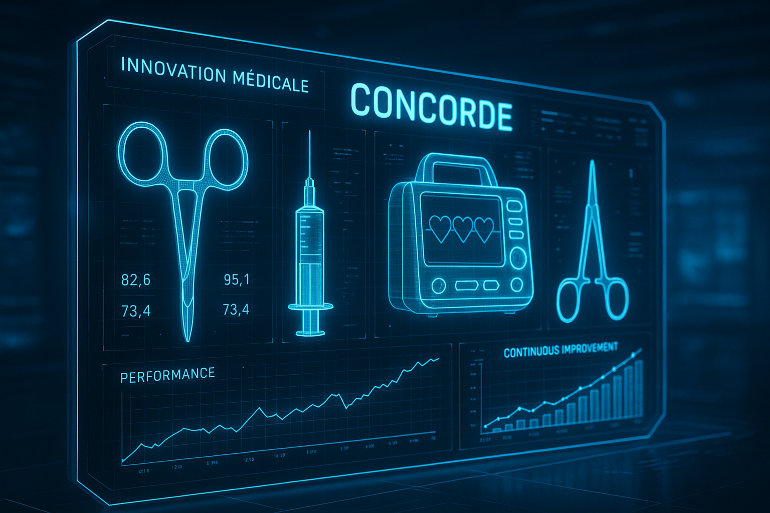 VISUALISATION FUTURISTE DE L'INNOVATION MÉDICALE CONCORDE