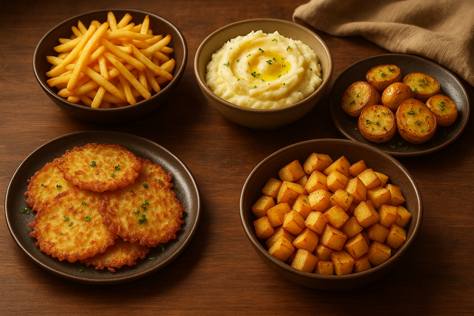 다양한 감자 요리들