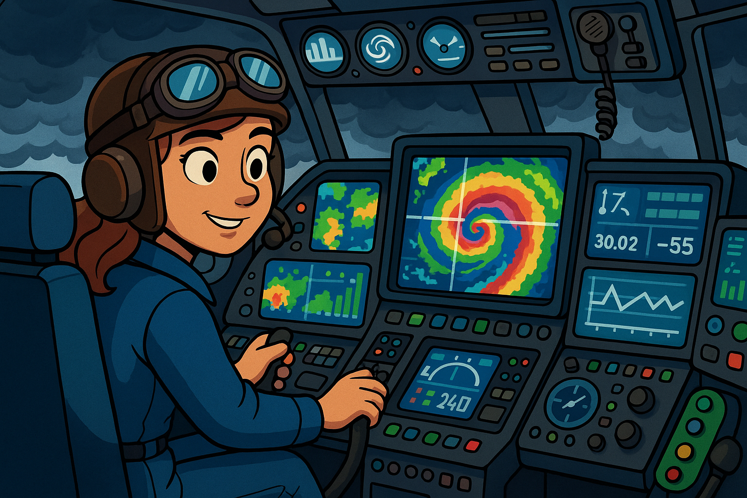 Captain Storm in the advanced cockpit