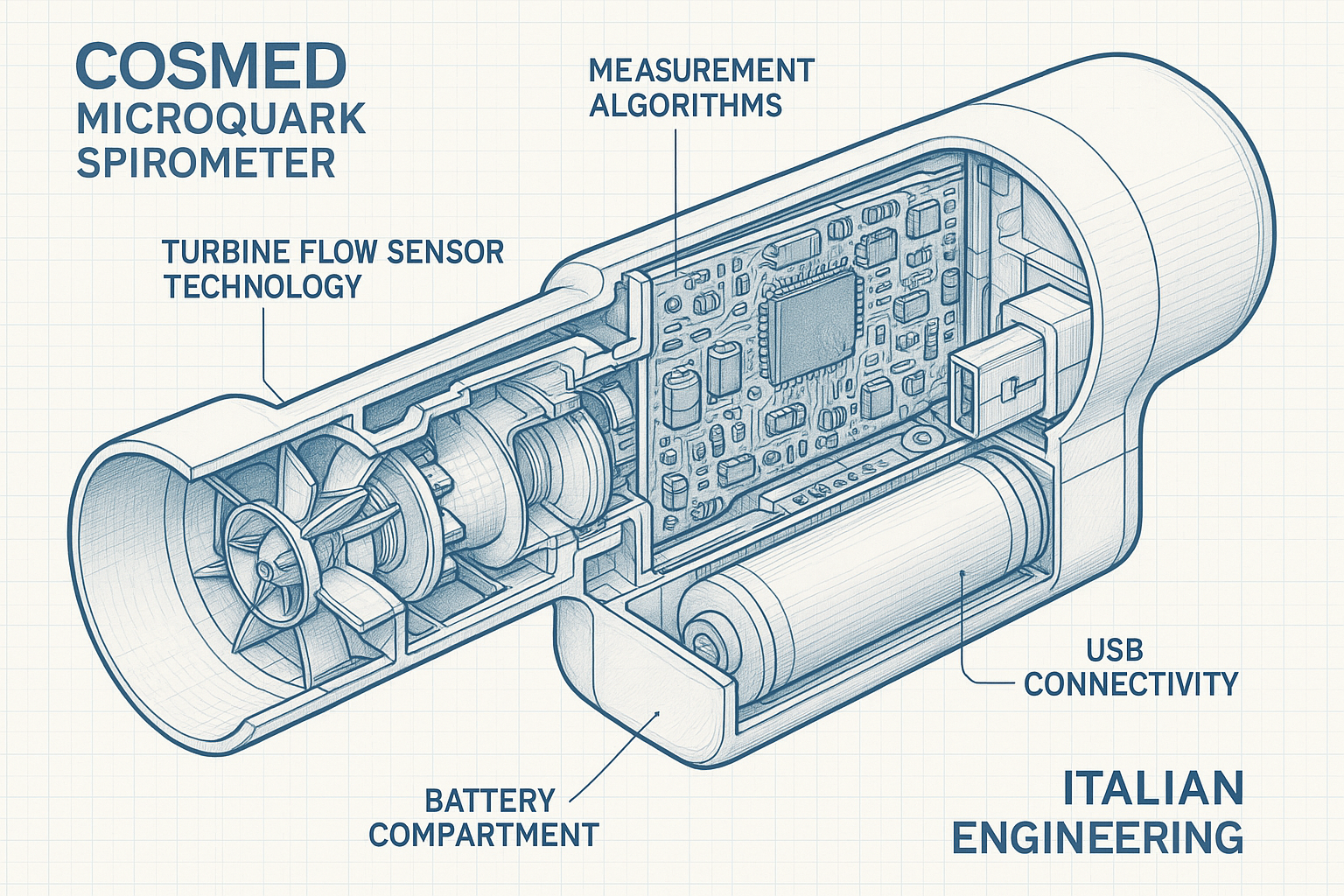 Technical Diagram of COSMED MicroQuark