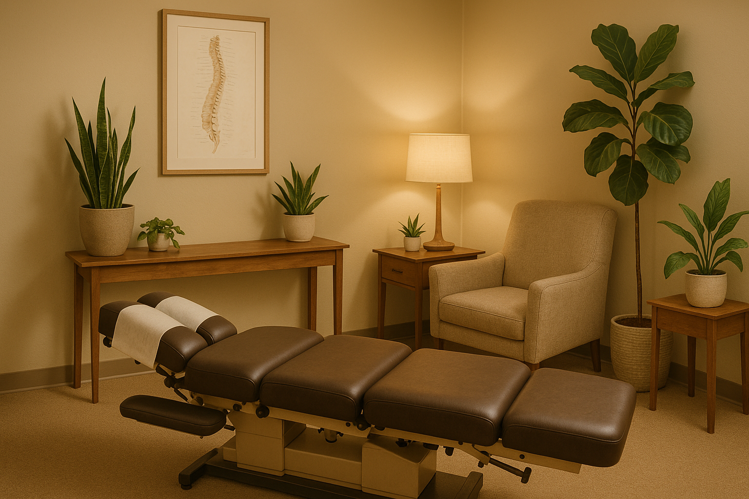 Comfortable Chiropractic Treatment Room