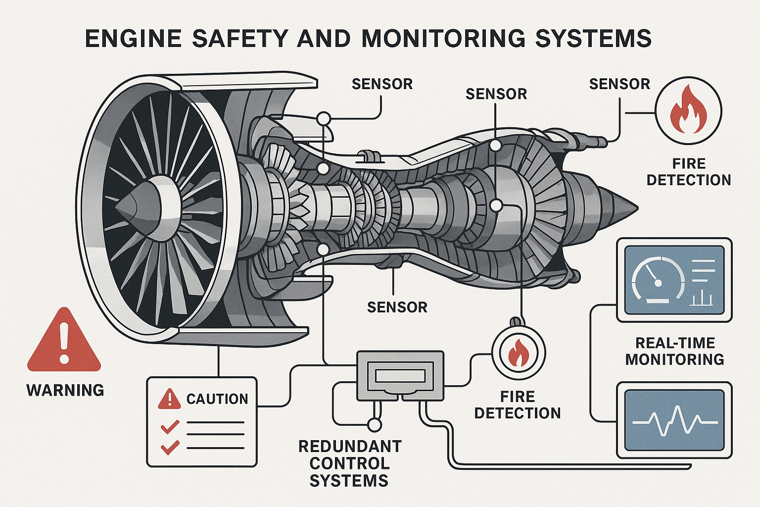 Aircraft Engine Safety and Monitoring Systems