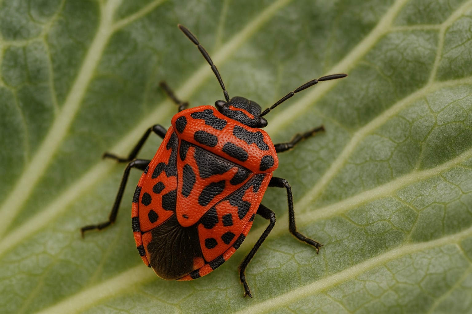 Punaise rouge du chou (Eurydema ornata)