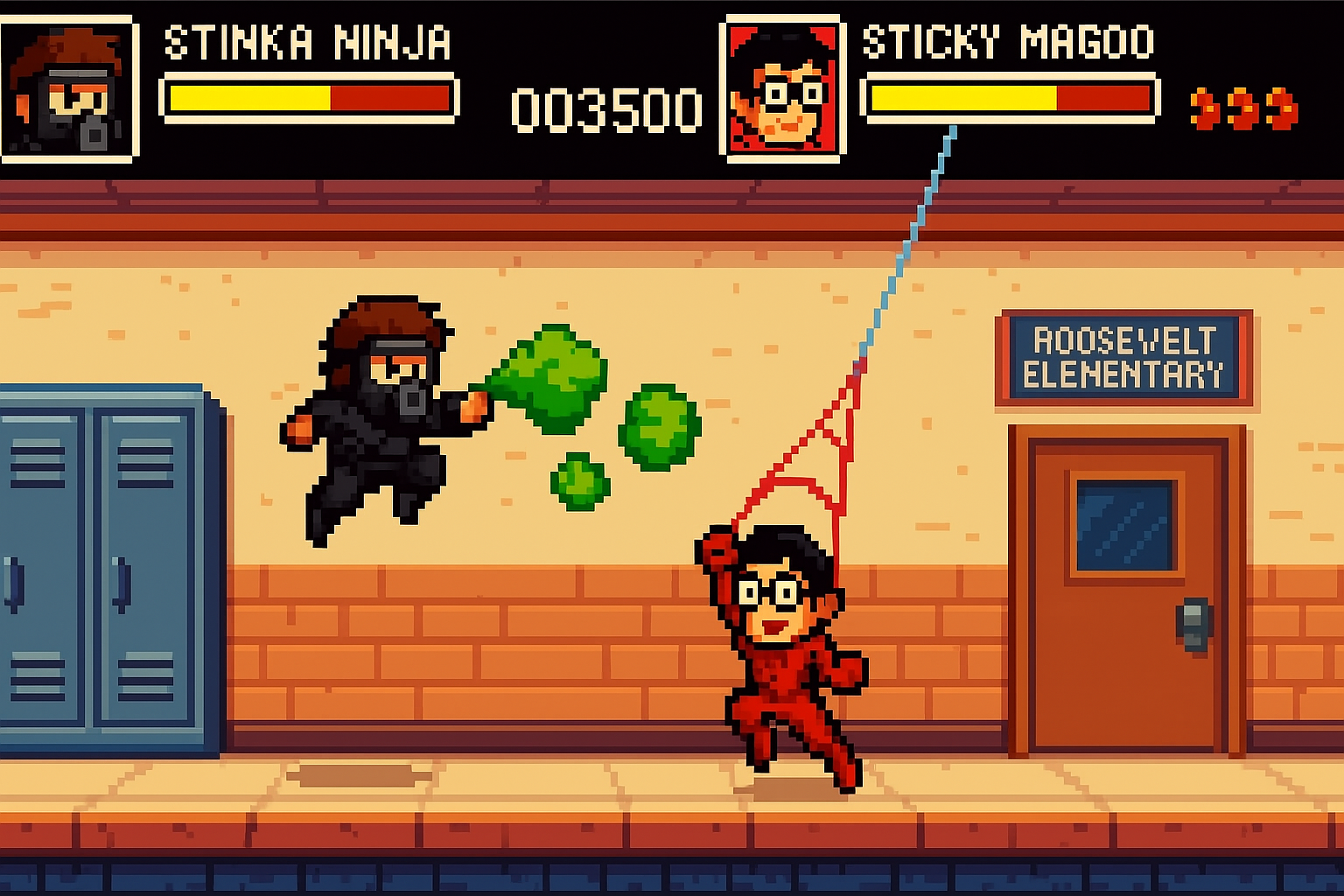 Stinka Ninja & Sticky Magoo Platform Game Screenshot